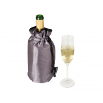Охладитель для бутылки шампанского Cold bubbles из ПВХ в виде мешочка, серебристый, фото 2