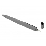 Ручка шариковая металлическая Tool, серый. Встроенный уровень, мини отвертка, стилус, фото 3