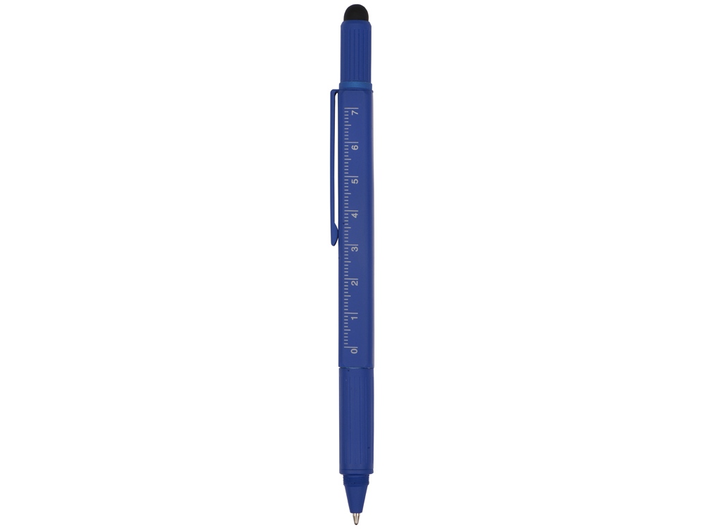 Ручка шариковая металлическая Tool, синий. Встроенный уровень, мини отвертка, стилус - купить оптом