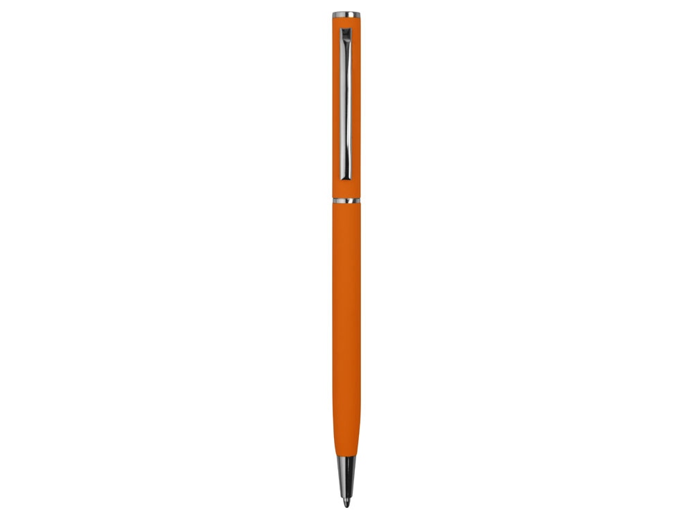 Ручка металлическая шариковая Атриум с покрытием софт-тач, оранжевый - купить оптом