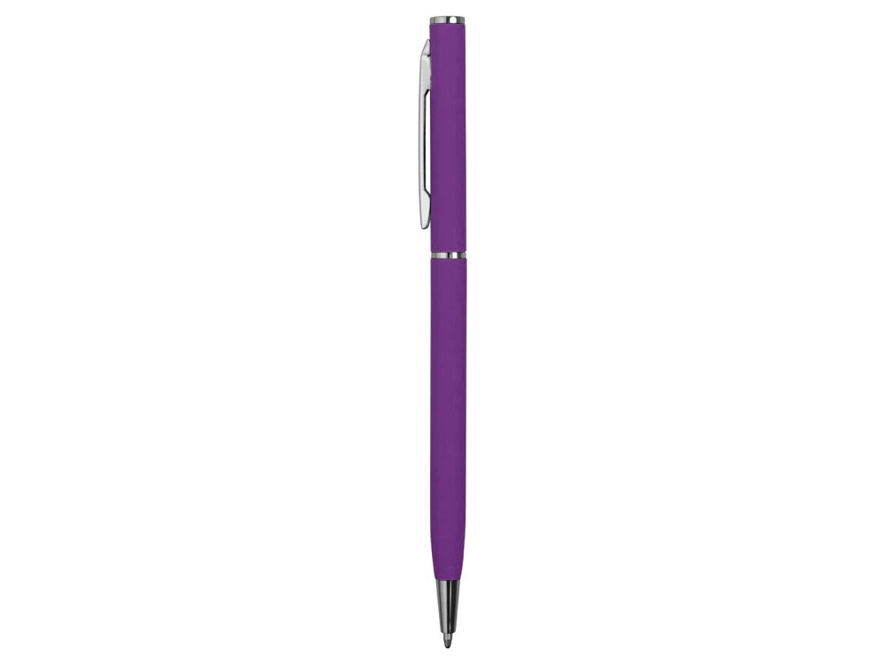 Ручка металлическая шариковая Атриум с покрытием софт-тач, фиолетовый - купить оптом