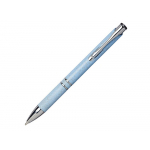 Шариковая кнопочная ручка Moneta из АБС-пластика и пшеничной соломы, cиний, синий