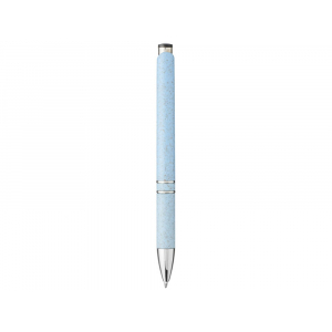 Шариковая кнопочная ручка Moneta из АБС-пластика и пшеничной соломы, cиний, синий - купить оптом