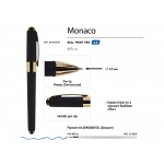 Ручка пластиковая шариковая Monaco, 0,5мм, синие чернила, черный, фото 2