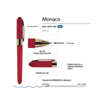 Ручка пластиковая шариковая Monaco, 0,5мм, синие чернила, красный, фото 2