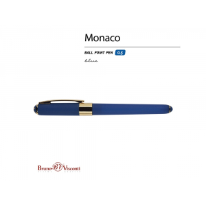 Ручка пластиковая шариковая Monaco, 0,5мм, синие чернила, темно-синий - купить оптом