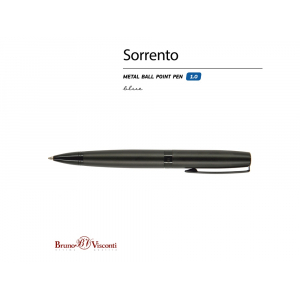 Ручка металлическая шариковая Sorento, 1,0мм, синие чернила, черный - купить оптом