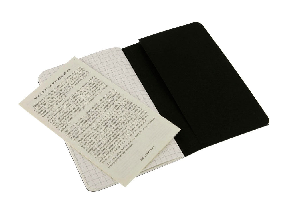 Записная книжка Moleskine Cahier (в клетку, 1 шт.), Pocket (9х14см), черный - купить оптом