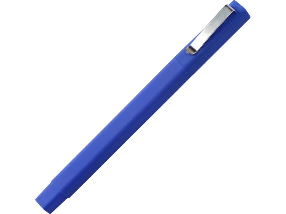 Ручка шариковая пластиковая Quadro Soft, квадратный корпус с покрытием софт-тач, синий - купить оптом