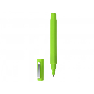 Ручка шариковая пластиковая Quadro Soft, квадратный корпус с покрытием софт-тач, зеленое яблоко - купить оптом