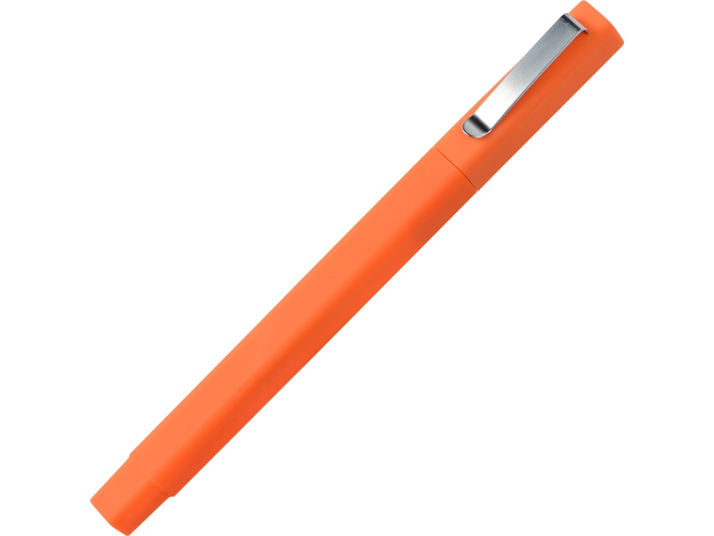 Ручка шариковая пластиковая Quadro Soft, квадратный корпус с покрытием софт-тач, оранжевый - купить оптом