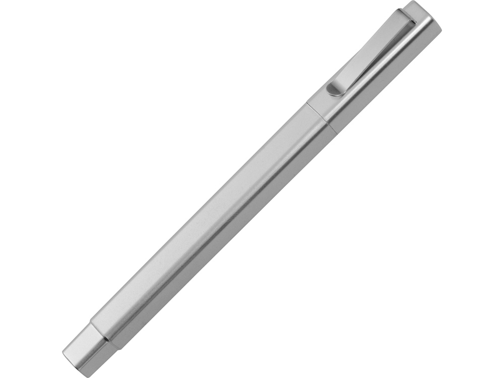 Ручка шариковая пластиковая Quadro, квадратный корпус, серебристый - купить оптом