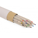 Набор цветных карандашей из газетной бумаги в тубе News, 12шт., бело-серый, фото 2