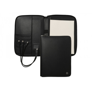 Папка формата А5 + портативное зарядное устройство Epitome Black, черный - купить оптом