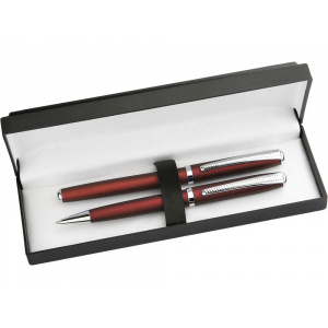 Набор Celebrity Дали: ручка шариковая, ручка роллер в футляре, красный/серебристый - купить оптом