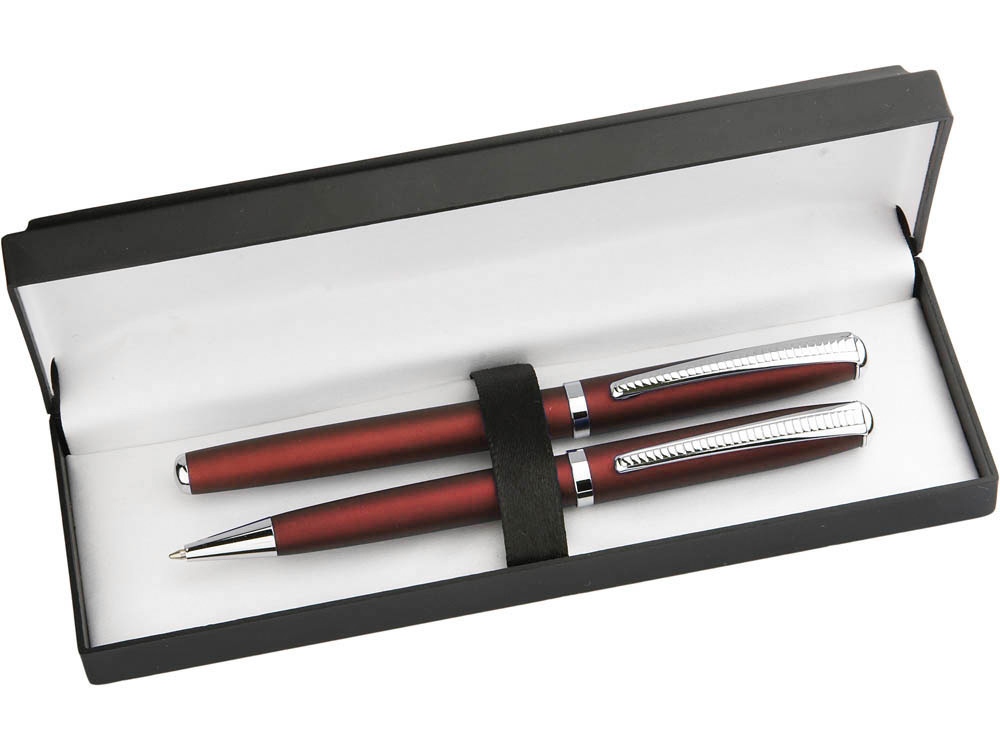 Набор Celebrity Дали: ручка шариковая, ручка роллер в футляре, красный/серебристый - купить оптом
