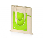 Складная хлопковая сумка для шопинга Gross с карманом, зеленое яблоко, фото 1