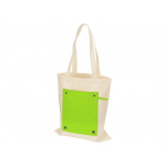 Складная хлопковая сумка для шопинга Gross с карманом, зеленое яблоко, фото 2