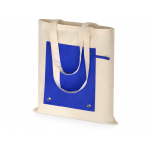 Складная хлопковая сумка для шопинга Gross с карманом, синий, фото 1