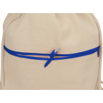 Рюкзак-мешок хлопковый Lark с цветной молнией, натуральный/синий, фото 1