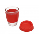 Стеклянный стакан Monday с силиконовой крышкой и манжетой, 350мл, красный, фото 1