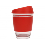Стеклянный стакан Monday с силиконовой крышкой и манжетой, 350мл, красный, фото 2