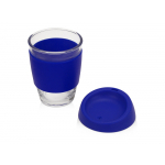 Стеклянный стакан Monday с силиконовой крышкой и манжетой, 350мл, синий, фото 1