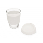 Стеклянный стакан Monday с силиконовой крышкой и манжетой, 350мл, белый, фото 1