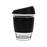 Стеклянный стакан Monday с силиконовой крышкой и манжетой, 350мл, черный, фото 2