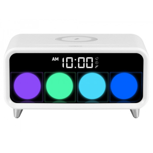 Часы с беспроводным зарядным устройством Rombica Timebox 1, белый - купить оптом