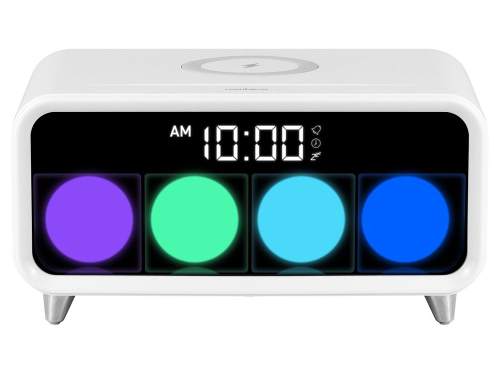 Часы с беспроводным зарядным устройством Rombica Timebox 1, белый - купить оптом