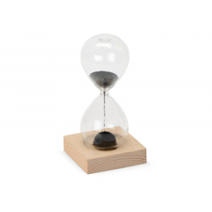 Песочные магнитные часы на деревянной подставке Infinity, прозрачный, натуральный - купить оптом