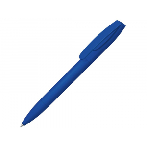 Шариковая ручка Coral Gum  с прорезиненным soft-touch корпусом и клипом., синий - купить оптом