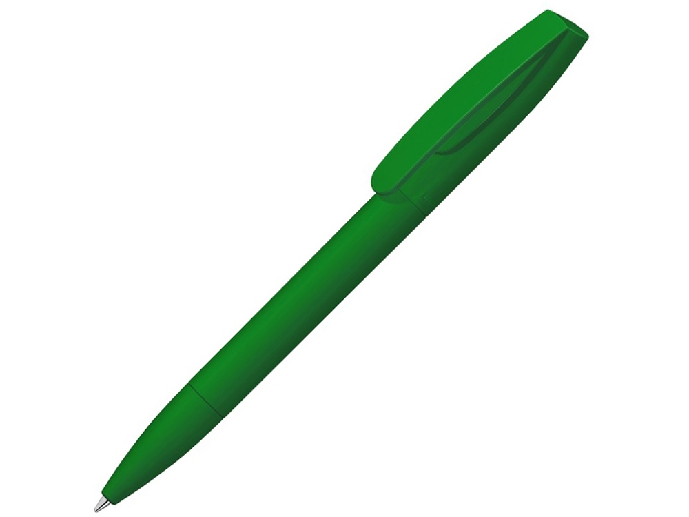 Шариковая ручка Coral Gum  с прорезиненным soft-touch корпусом и клипом., зеленый - купить оптом