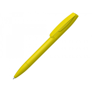 Шариковая ручка Coral Gum  с прорезиненным soft-touch корпусом и клипом., желтый - купить оптом