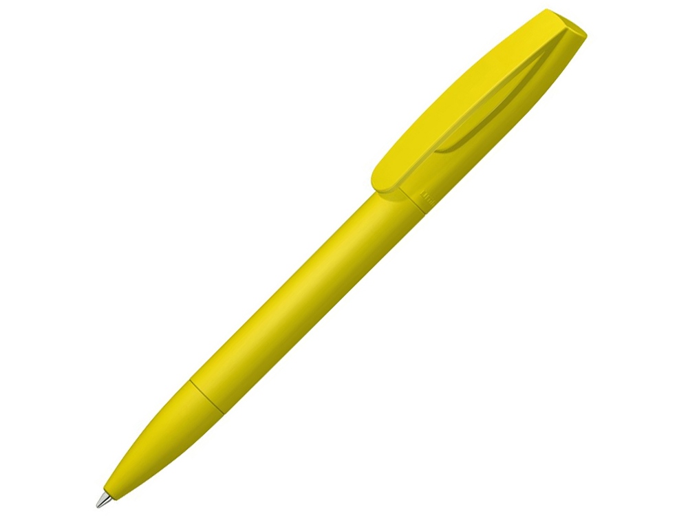 Шариковая ручка Coral Gum  с прорезиненным soft-touch корпусом и клипом., желтый - купить оптом