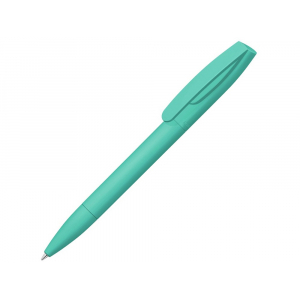 Шариковая ручка Coral Gum  с прорезиненным soft-touch корпусом и клипом., бирюзовый - купить оптом