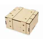 Деревянная подарочная коробка с крышкой Ларчик на бечевке, натуральный