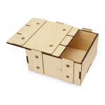 Деревянная подарочная коробка с крышкой Ларчик на бечевке, натуральный, фото 2