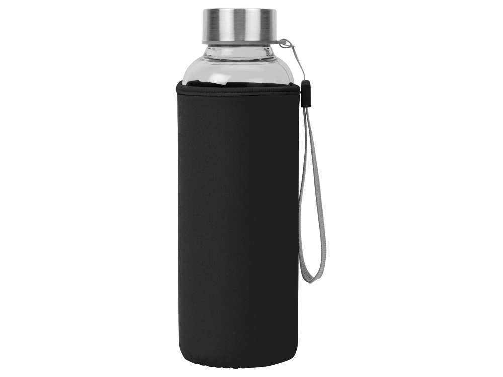 Бутылка для воды Pure c чехлом, 420 мл, черный - купить оптом