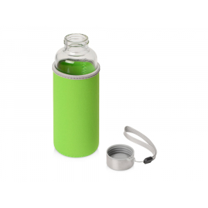 Бутылка для воды Pure c чехлом, 420 мл, зеленое яблоко - купить оптом