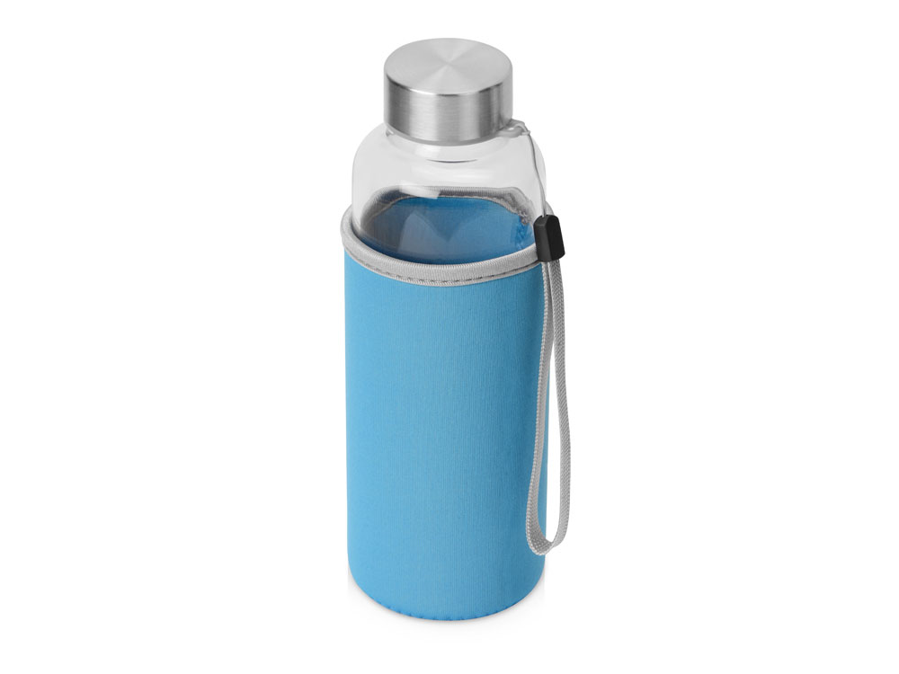 Бутылка для воды Pure c чехлом, 420 мл, голубой - купить оптом
