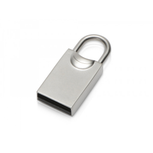 USB-флешка 2.0 на 16 Гб Lock, серебристый, металл - купить оптом