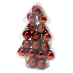 Набор новогодних шаров в футляре-елочке, красный