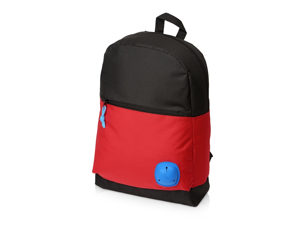 Рюкзак Chap с люверсом из полиэстера (600D), черный/красный - купить оптом