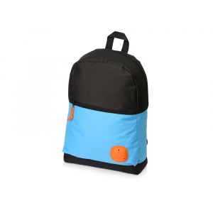 Рюкзак Chap с люверсом из полиэстера (600D), черный/голубой - купить оптом