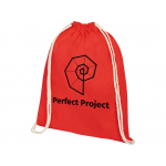 Рюкзак со шнурком Oregon хлопка плотностью 140 г/м2, красный, фото 3