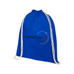 Рюкзак со шнурком Oregon хлопка плотностью 140 г/м2, синий, фото 3