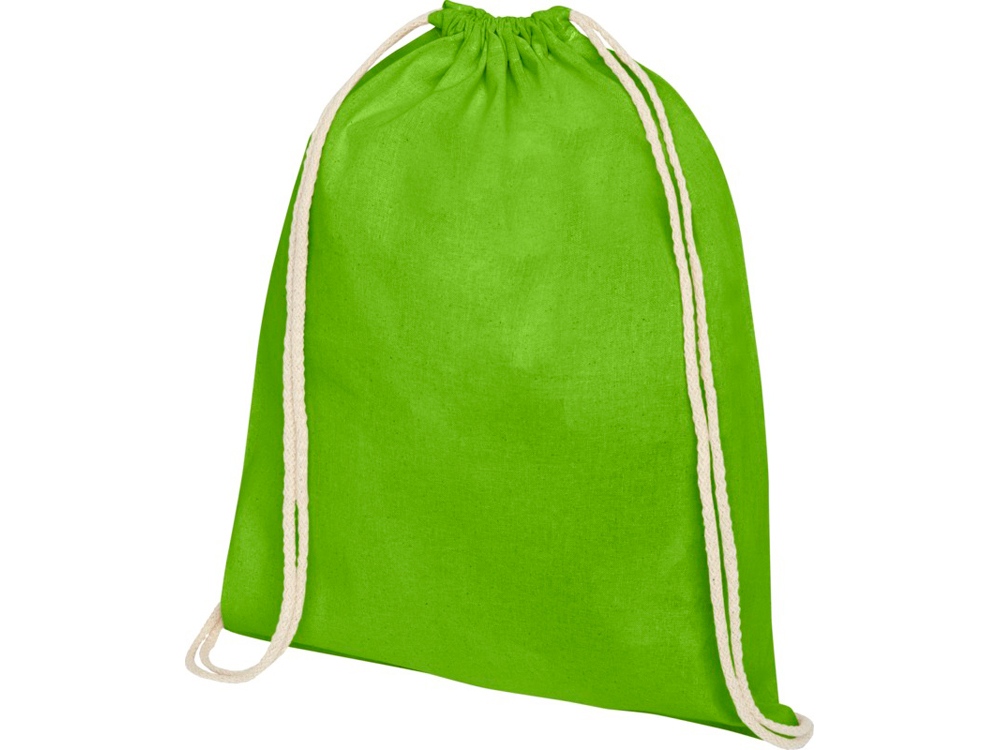 Рюкзак со шнурком Oregon хлопка плотностью 140 г/м2, лайм - купить оптом