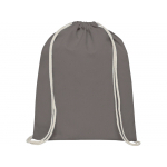 Рюкзак со шнурком Oregon хлопка плотностью 140 г/м2, серый, фото 1